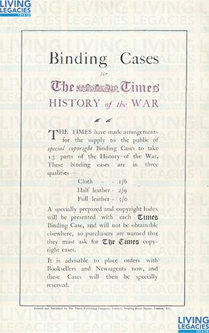 ID241 - Artefact relaing to - The Times 'History of the War'