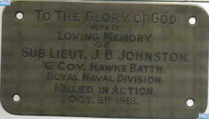 ID849 - Artefacts relating to - Sub Lieut J.B. Johnston, "C" Coy. Hawke Battn., Royal Naval Division