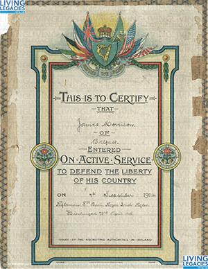 ID1050 - Artefact relating to - Rfl. James Morrison, Stretcher - Bearer, 8th Battalion Royal Irish Rifles 