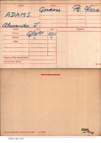 Five-page document on the military service of Private Alexander Adams (15214) of the 6th Battalion Gordon Highlanders who died 16th May 1917, aged 17. <br/><br/>Page 5
