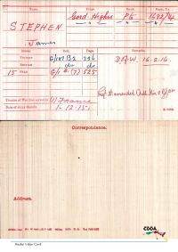 Five-page document on the military service of Private James Stephen (1682) of the 4th Battalion Gordon Highlanders who died 16th February 1916, aged 17. <br/><br/>Page 5